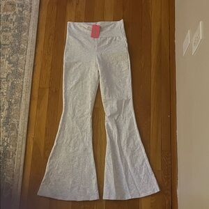 Edikted Light Gray Fold Over Flair Leggings